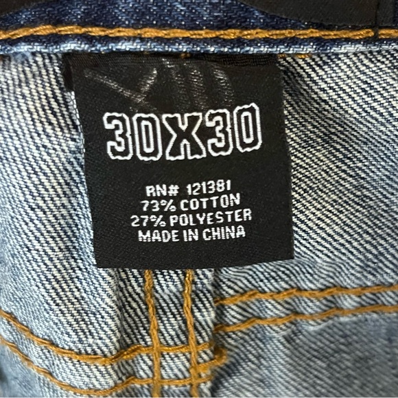 Vintage Jeans Mens 30X30 Y2K Brooklyn Xpress Distressed Patch Denim Destroyed - Picture 5 of 12